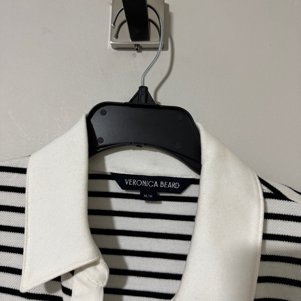 Veronica Beard Black and White Striped Polo Mini Dress - Picture 5 of 8